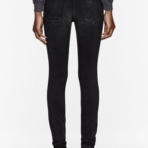 Mother The Looker Skinny Jeans Dark Gray Fade Black Ankle Crop Mid Rise 29 Women